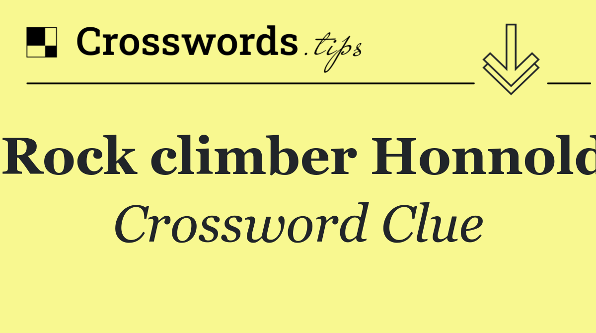 Rock climber Honnold