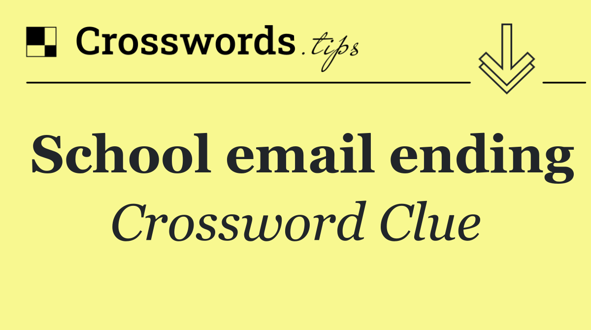 School email ending