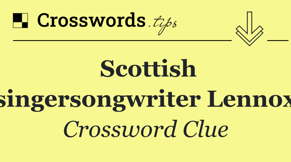 Scottish singersongwriter Lennox