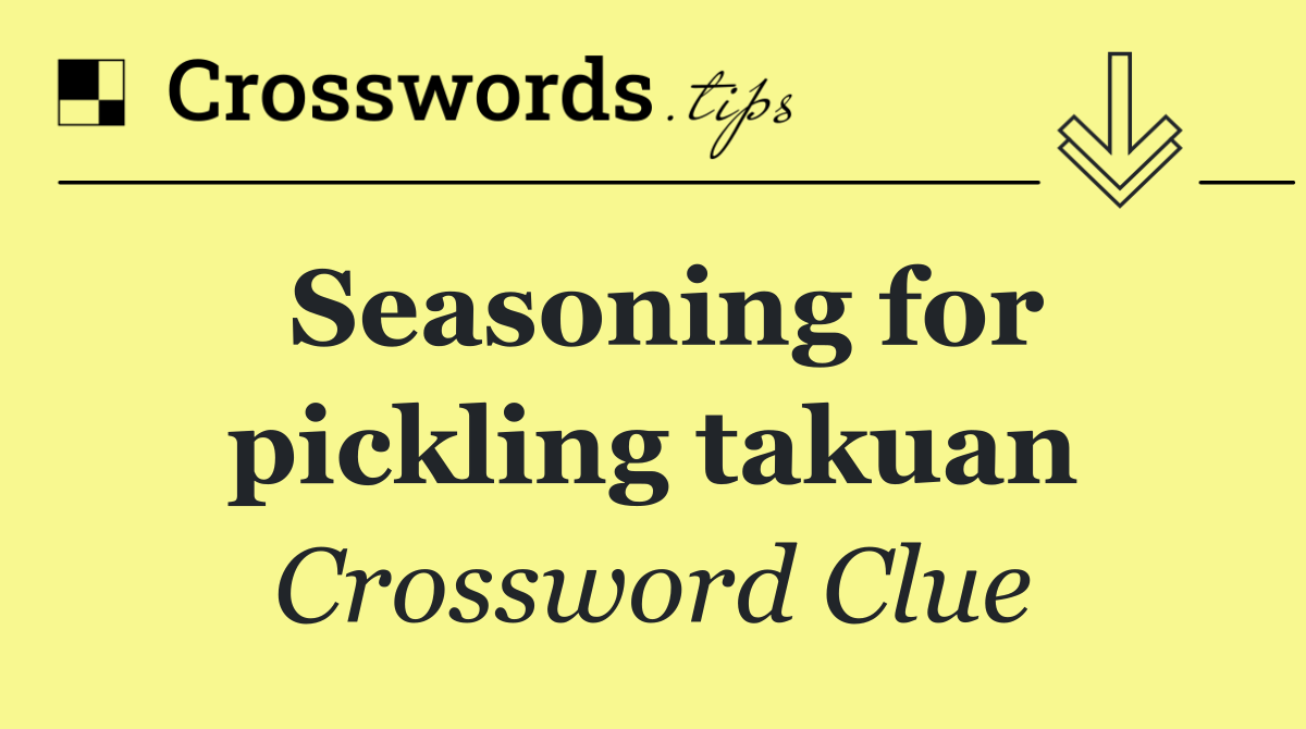 Seasoning for pickling takuan