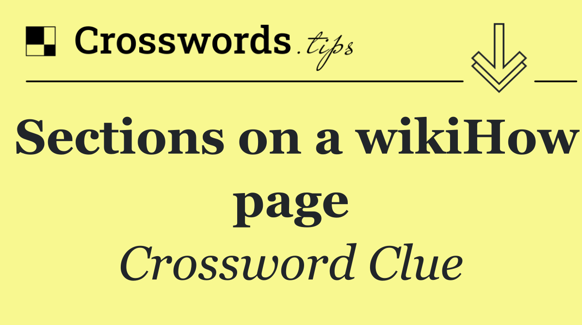 Sections on a wikiHow page