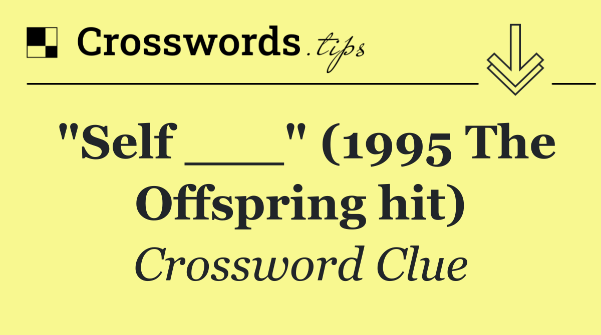"Self ___" (1995 The Offspring hit)