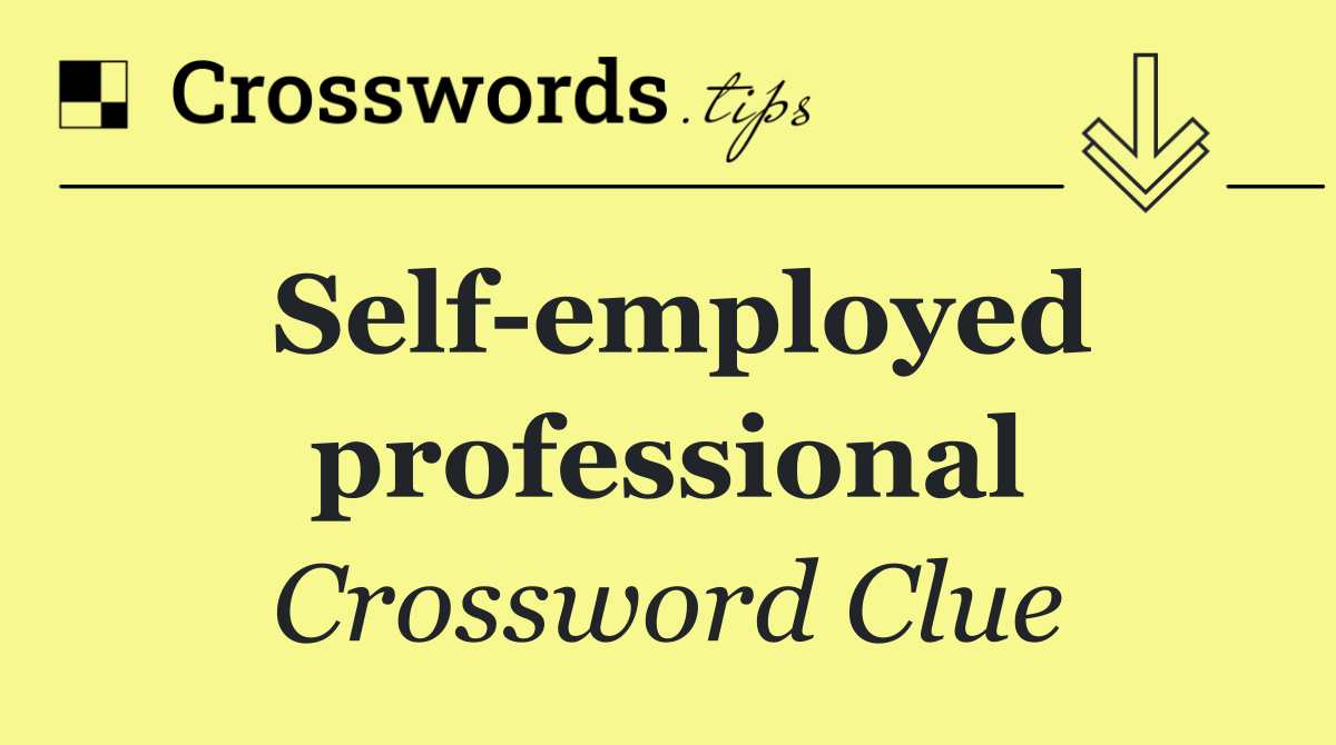 Self employed professional