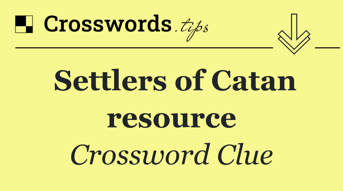 Settlers of Catan resource