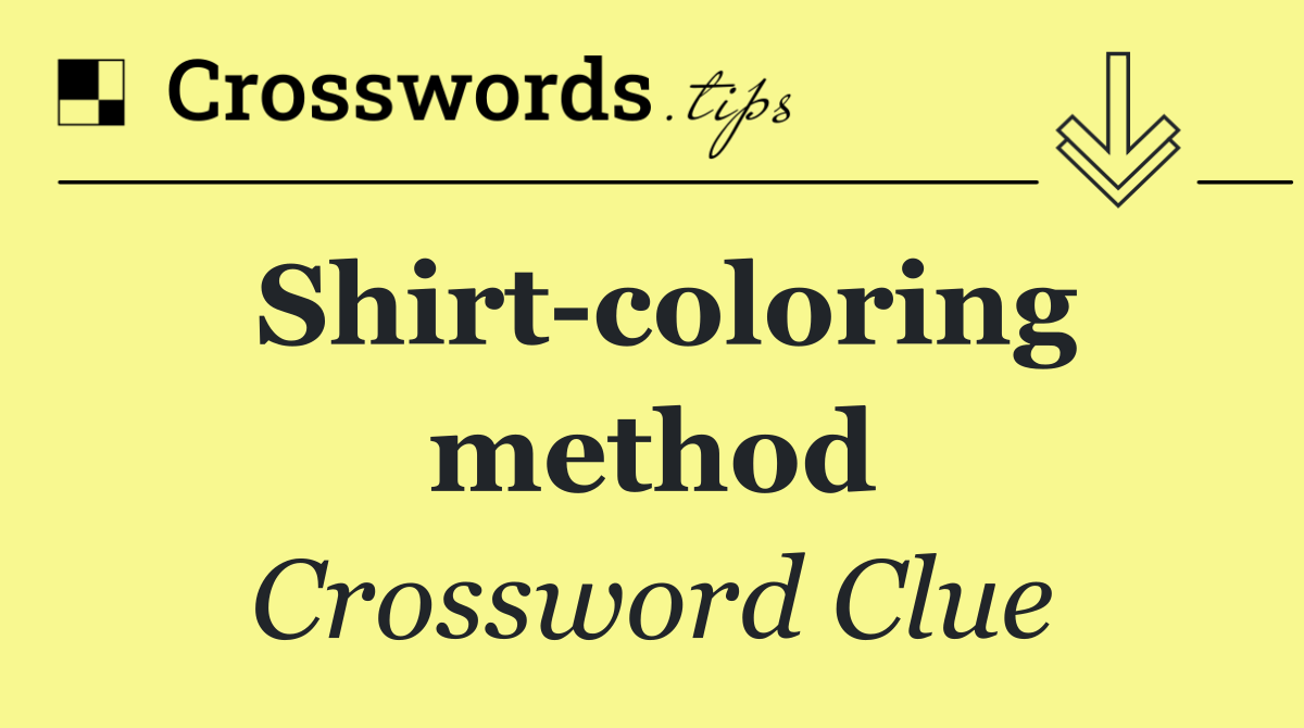 Shirt coloring method