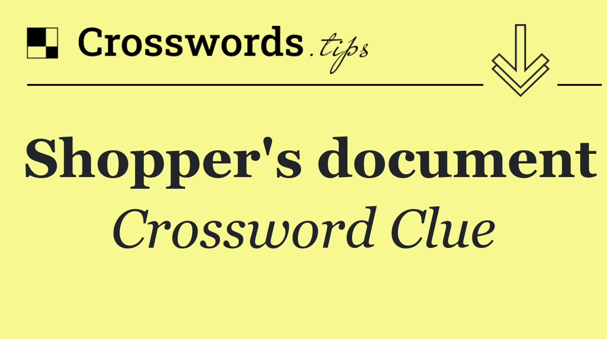 Shopper's document