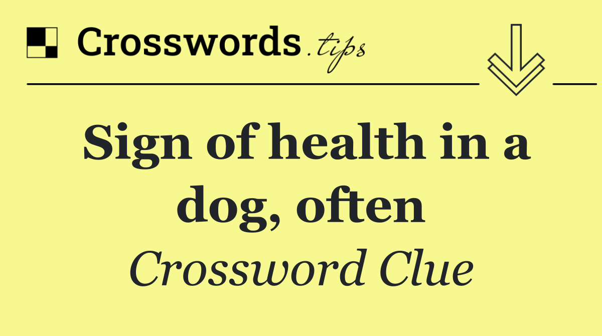 Sign of health in a dog, often