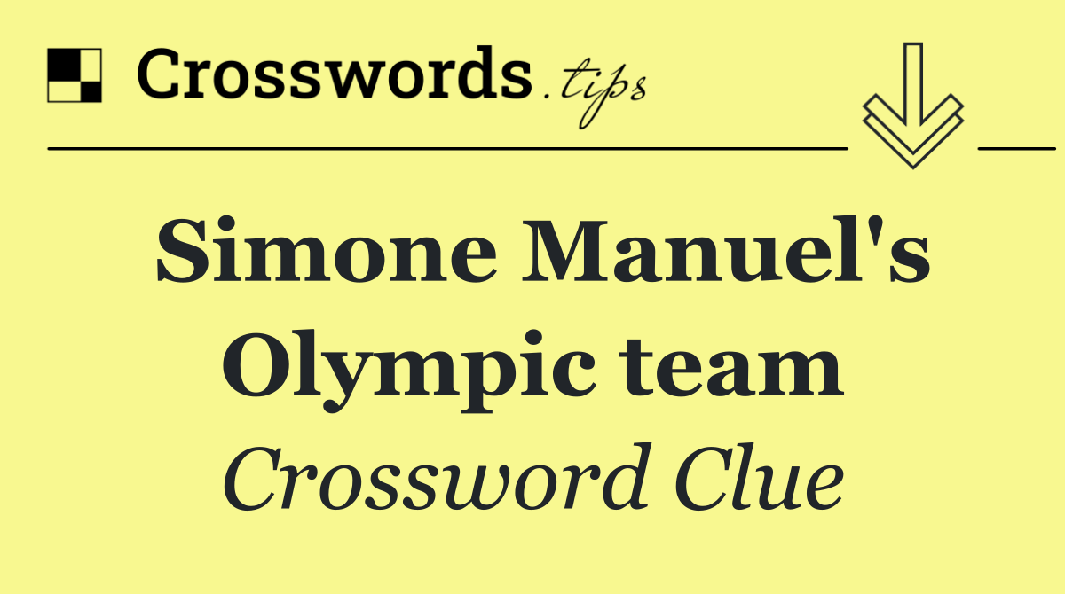 Simone Manuel's Olympic team