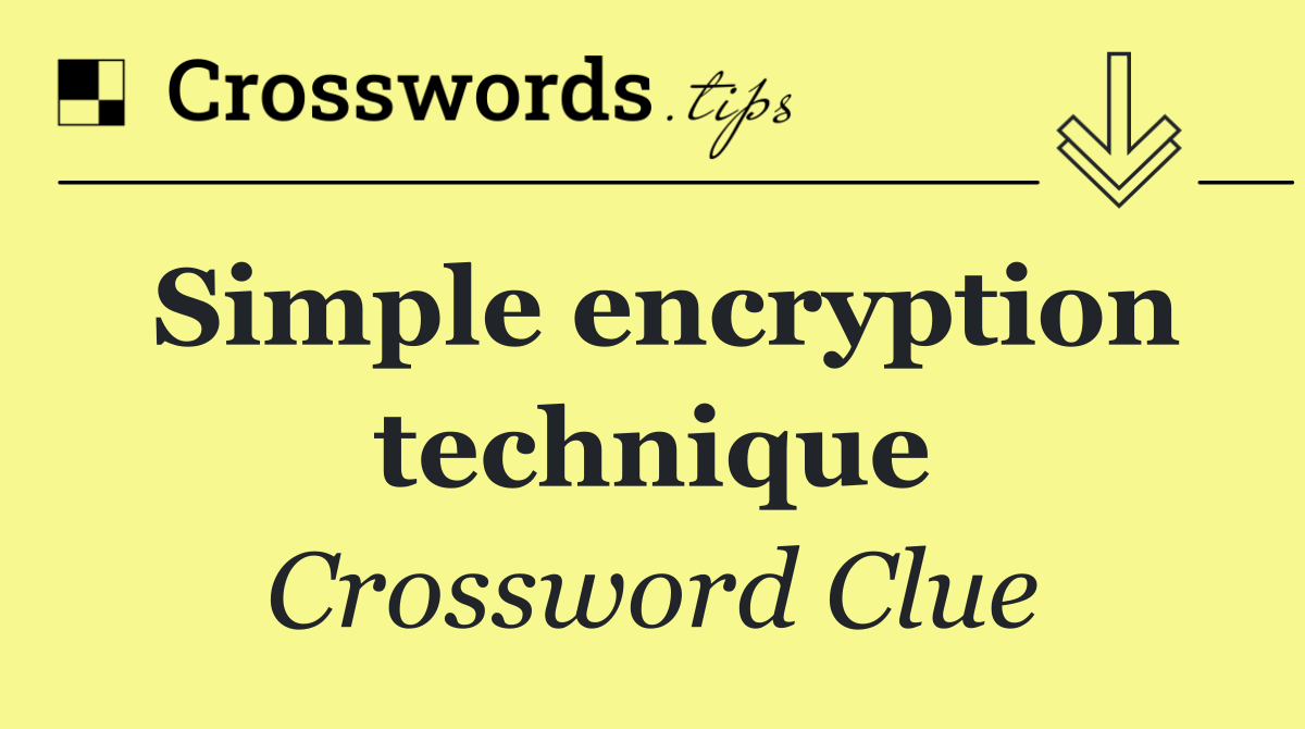 Simple encryption technique