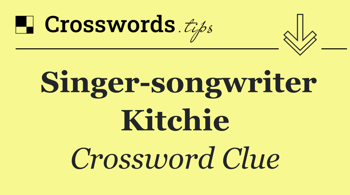 Singer songwriter Kitchie