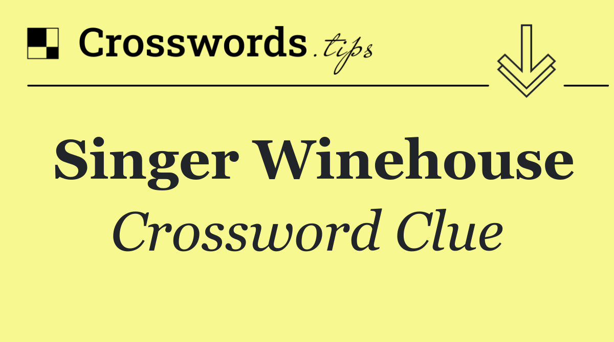 Singer Winehouse