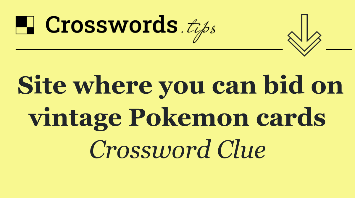 Site where you can bid on vintage Pokemon cards