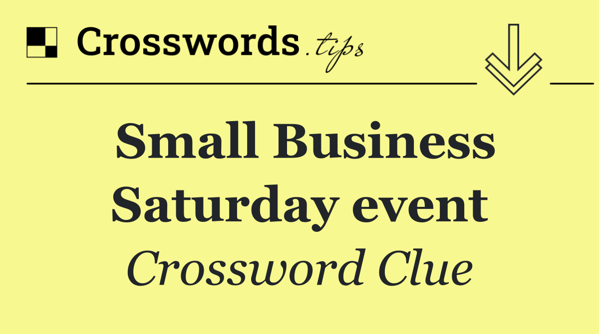 Small Business Saturday event