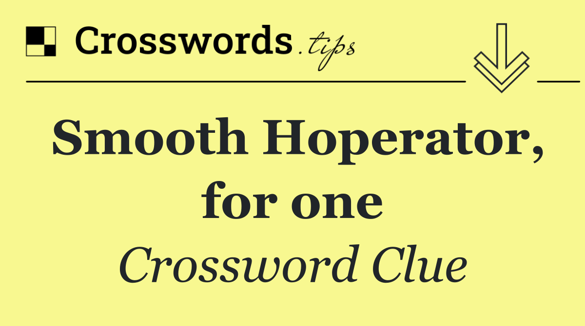 Smooth Hoperator, for one