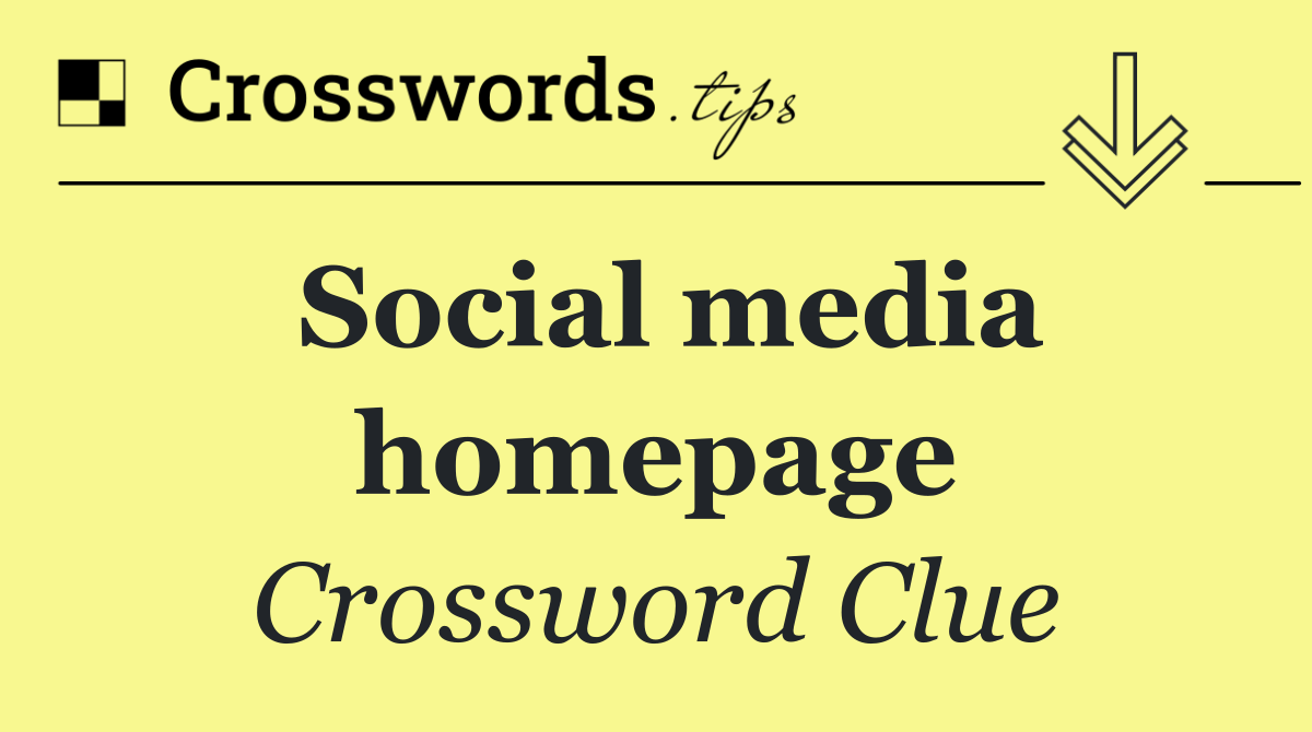 Social media homepage
