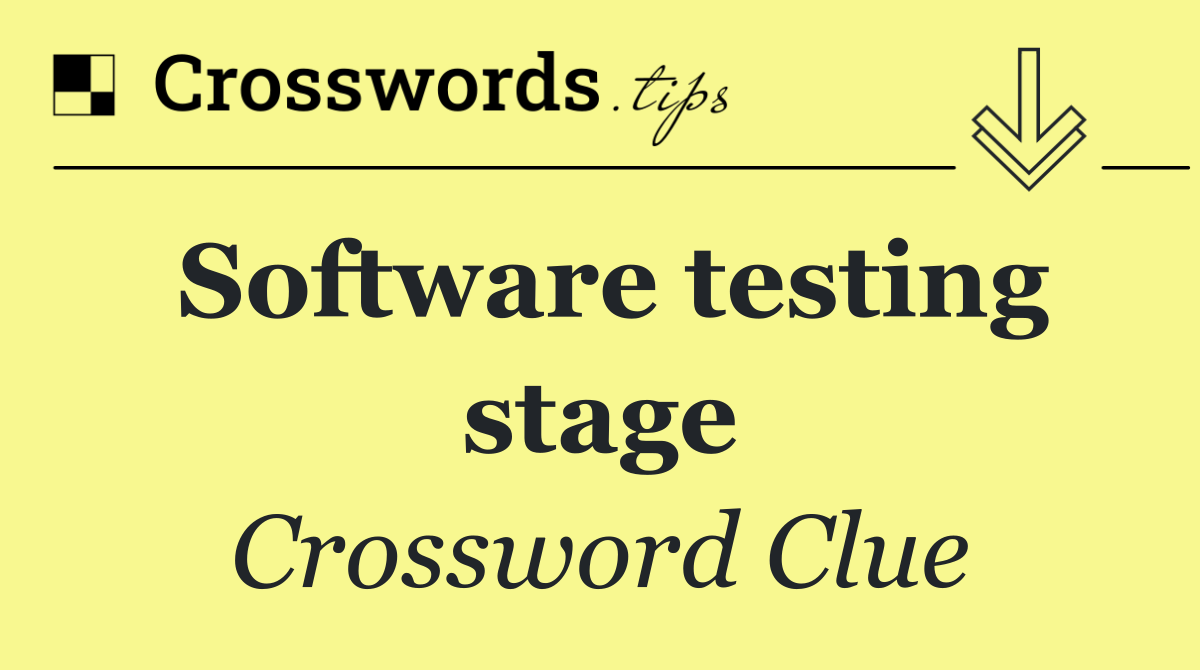 Software testing stage