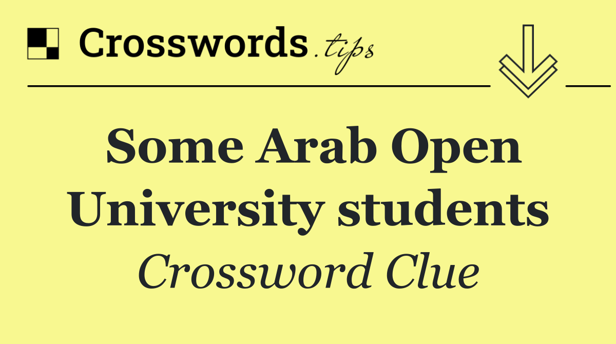 Some Arab Open University students
