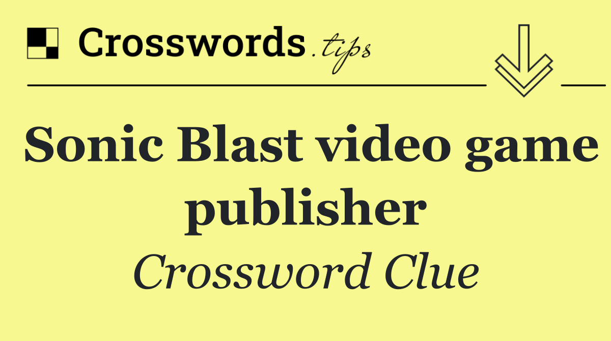 Sonic Blast video game publisher