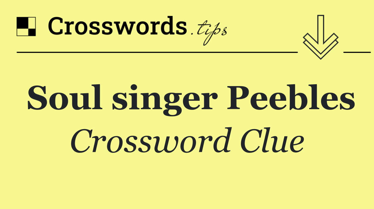 Soul singer Peebles