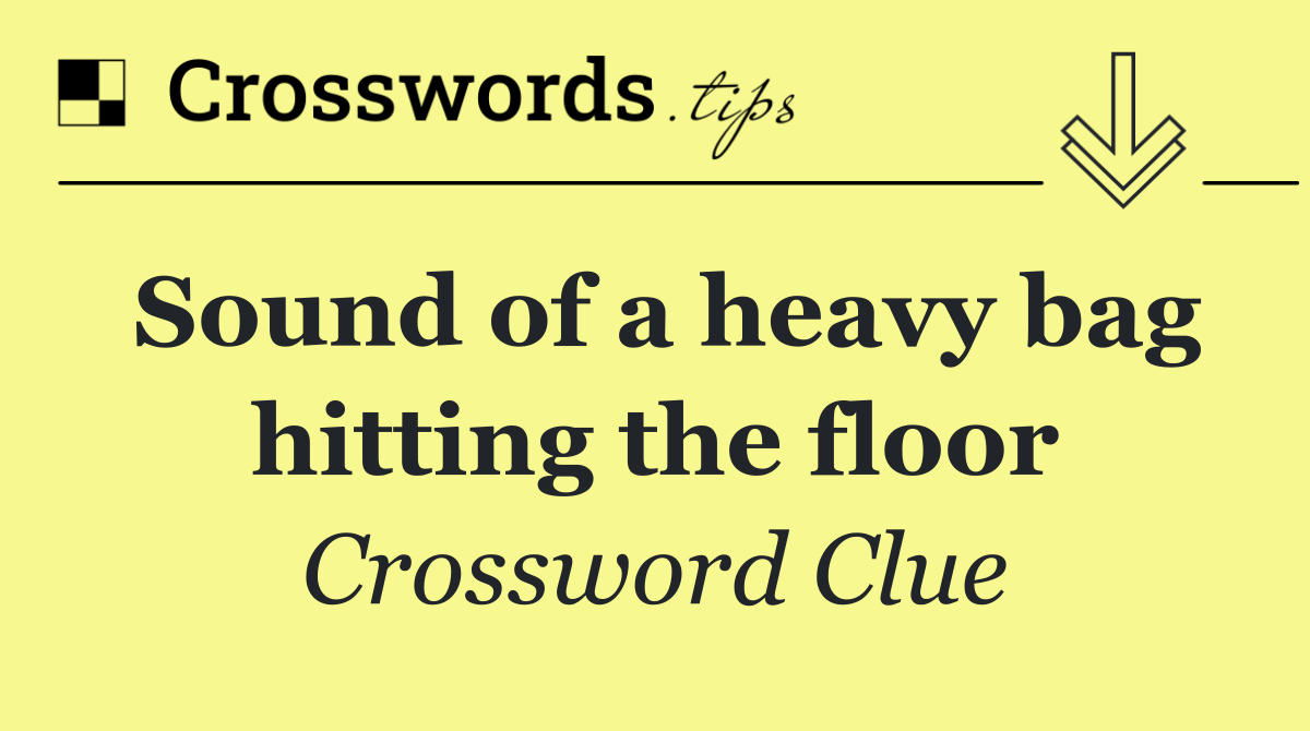 Sound of a heavy bag hitting the floor