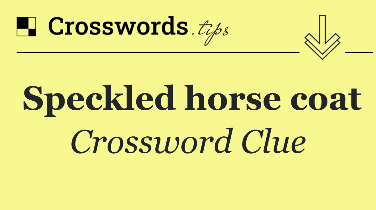 Speckled horse coat