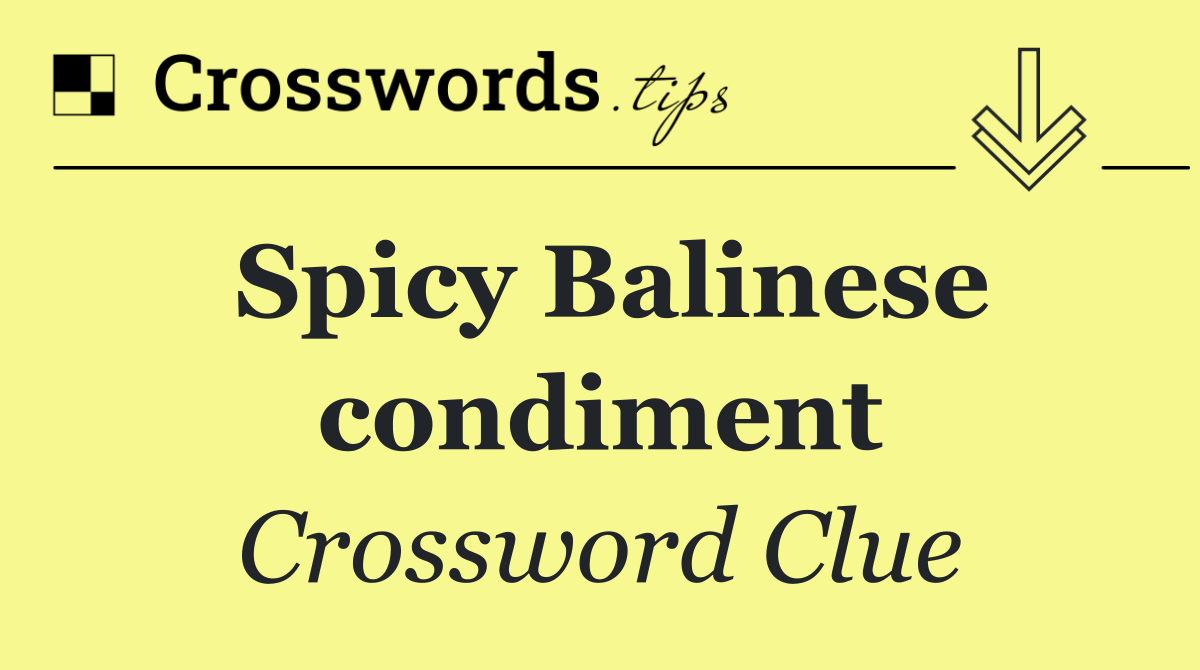 Spicy Balinese condiment