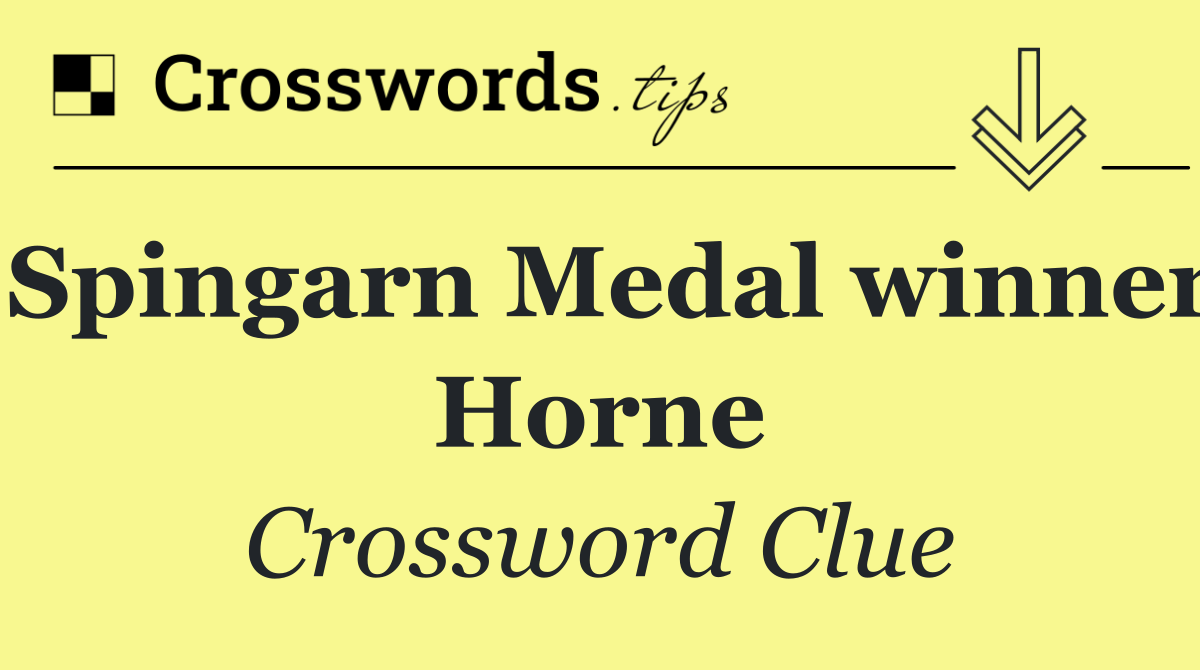 Spingarn Medal winner Horne