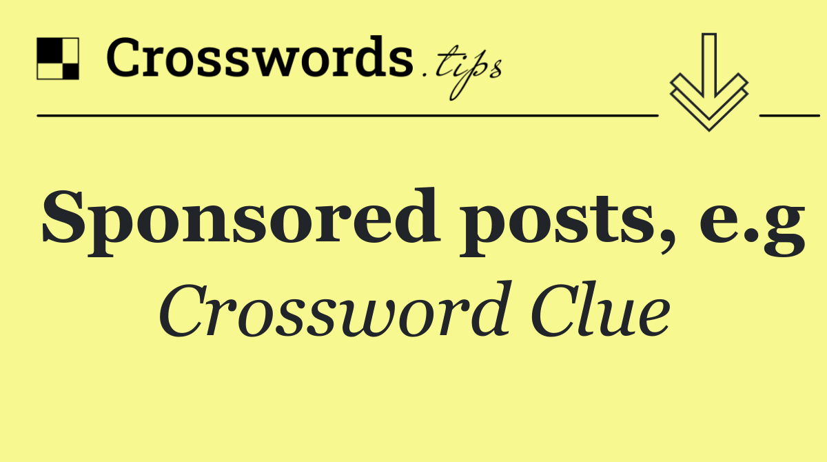 Sponsored posts, e.g