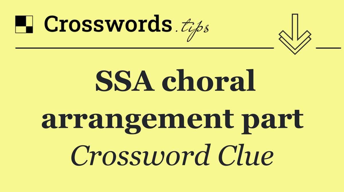 SSA choral arrangement part