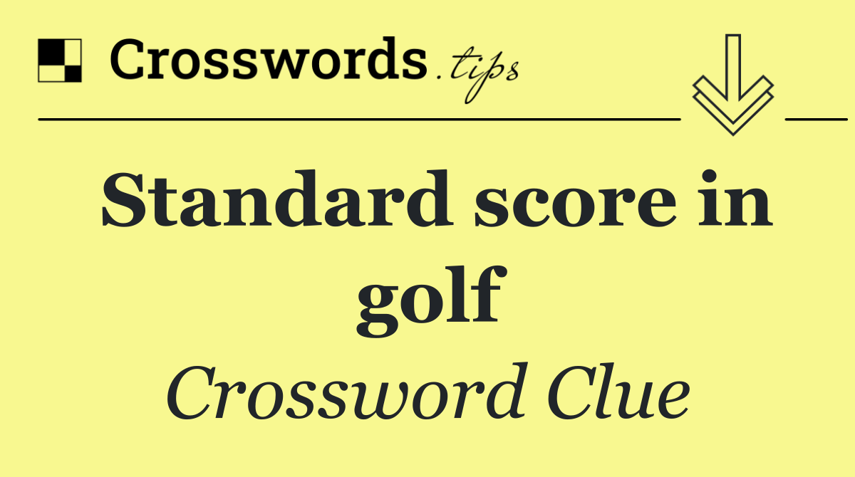 Standard score in golf