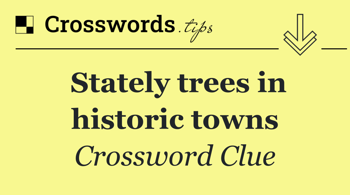 Stately trees in historic towns