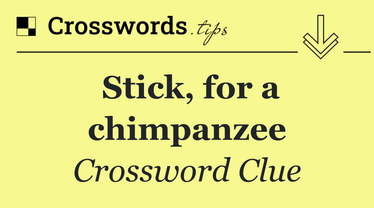 Stick, for a chimpanzee