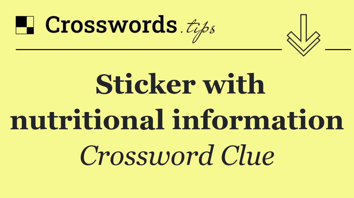 Sticker with nutritional information