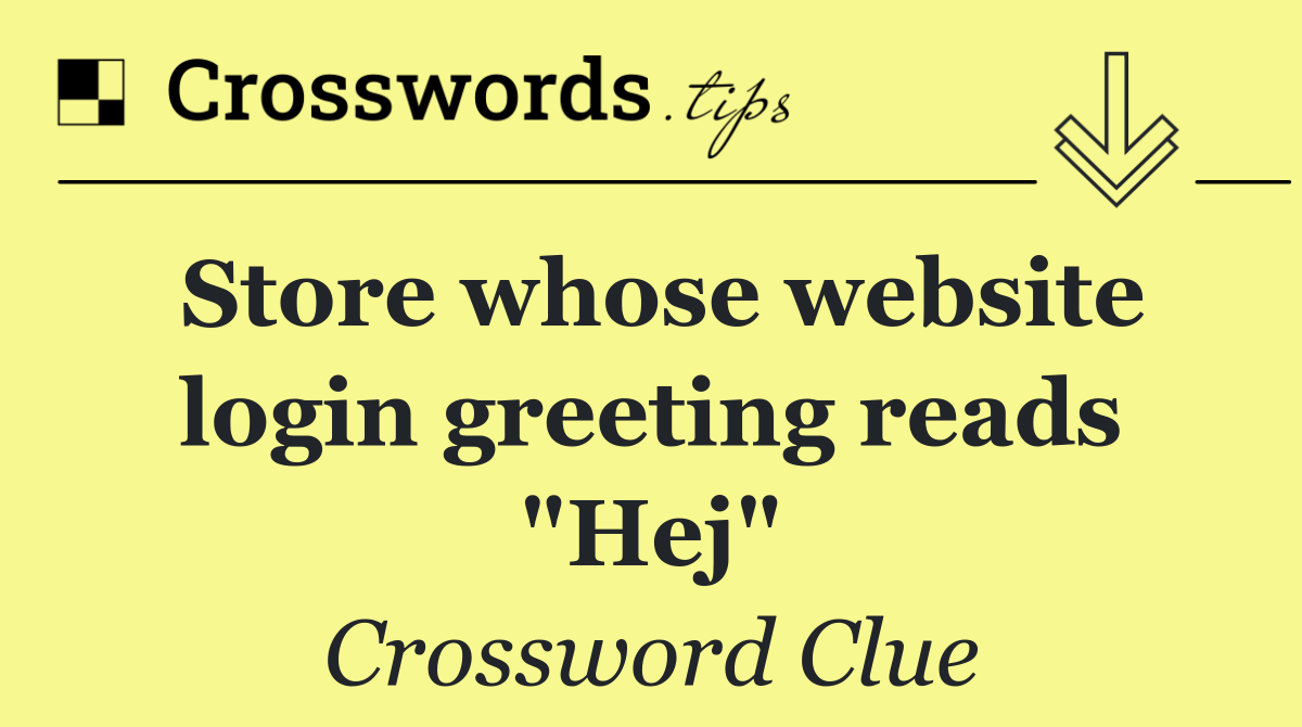 Store whose website login greeting reads "Hej"