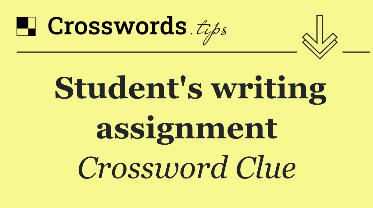 Student's writing assignment