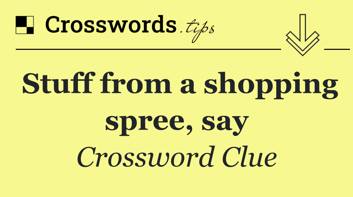 Stuff from a shopping spree, say