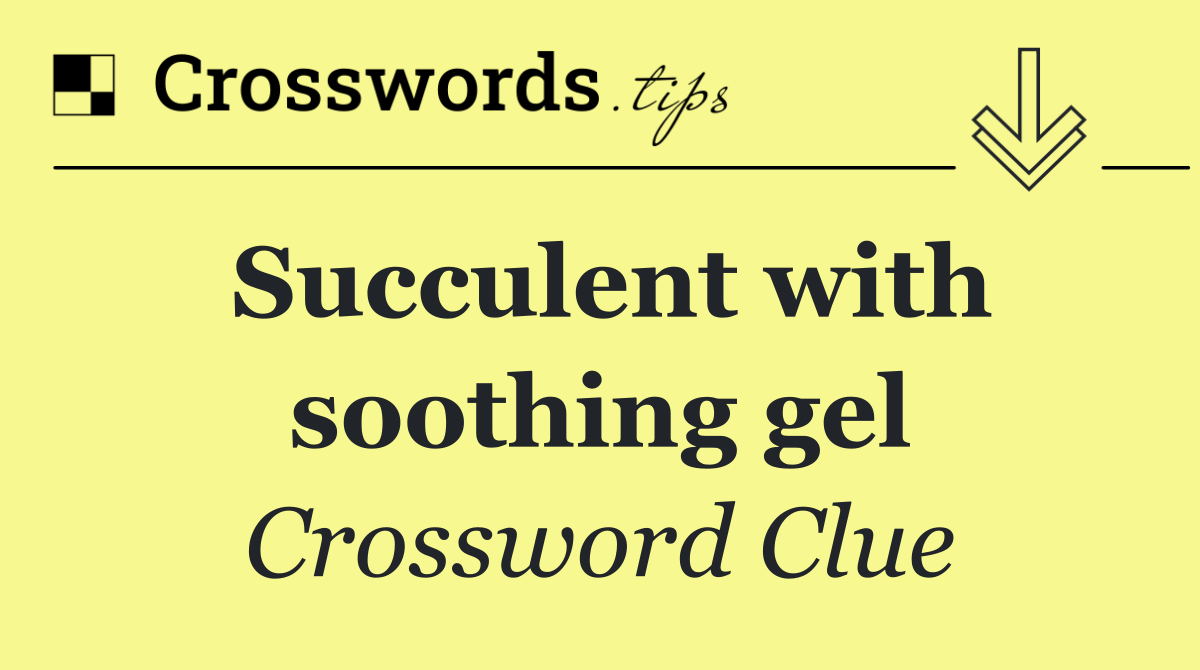 Succulent with soothing gel