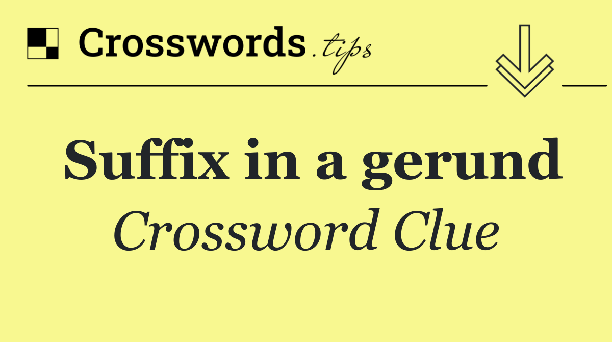 Suffix in a gerund