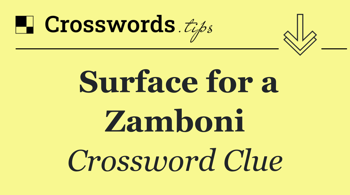 Surface for a Zamboni