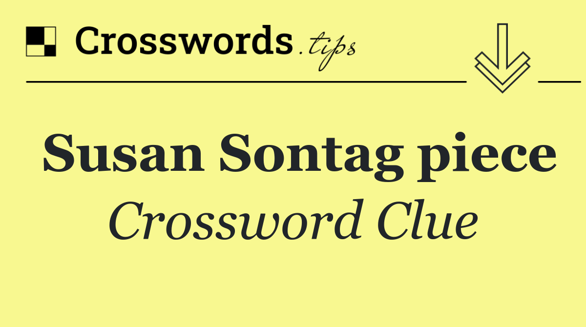 Susan Sontag piece