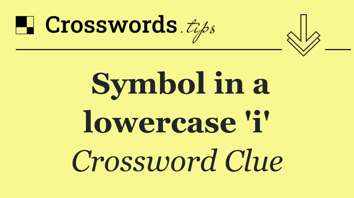 Symbol in a lowercase 'i'