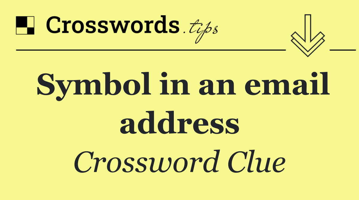 Symbol in an email address