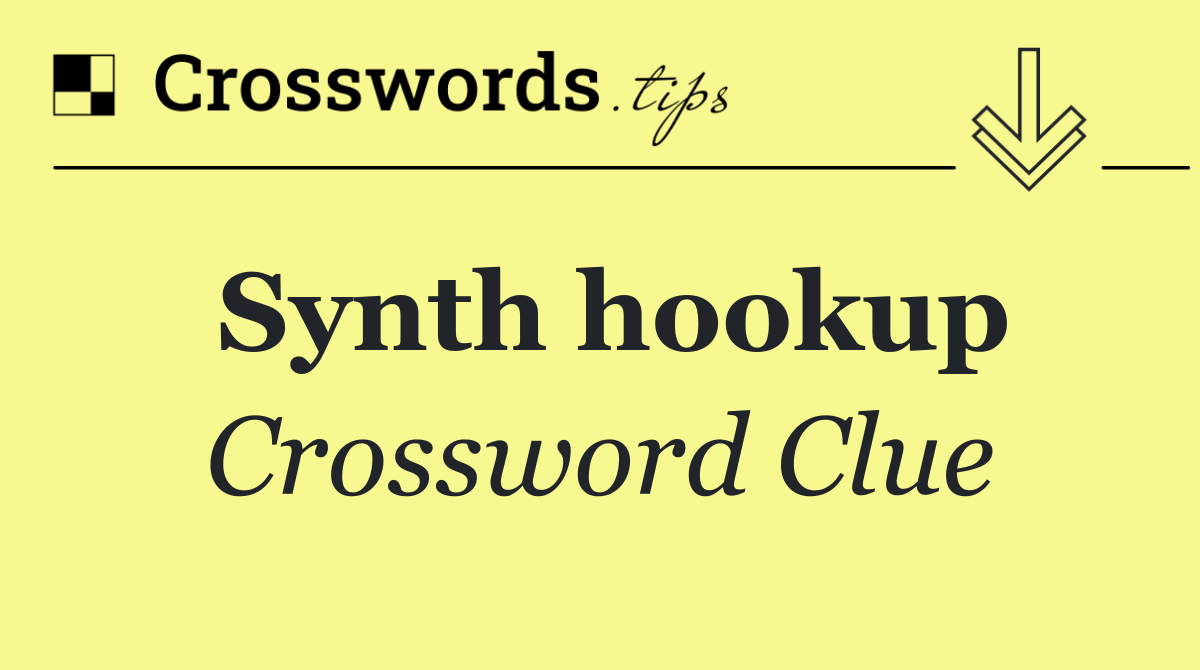 Synth hookup