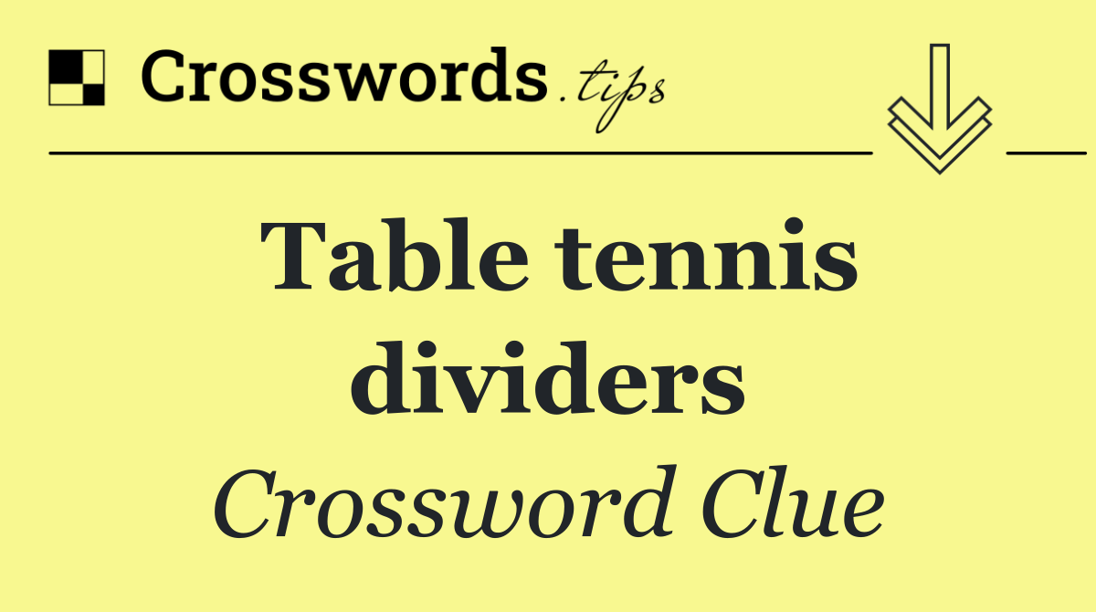 Table tennis dividers