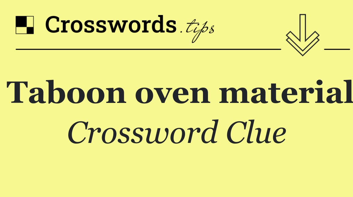 Taboon oven material