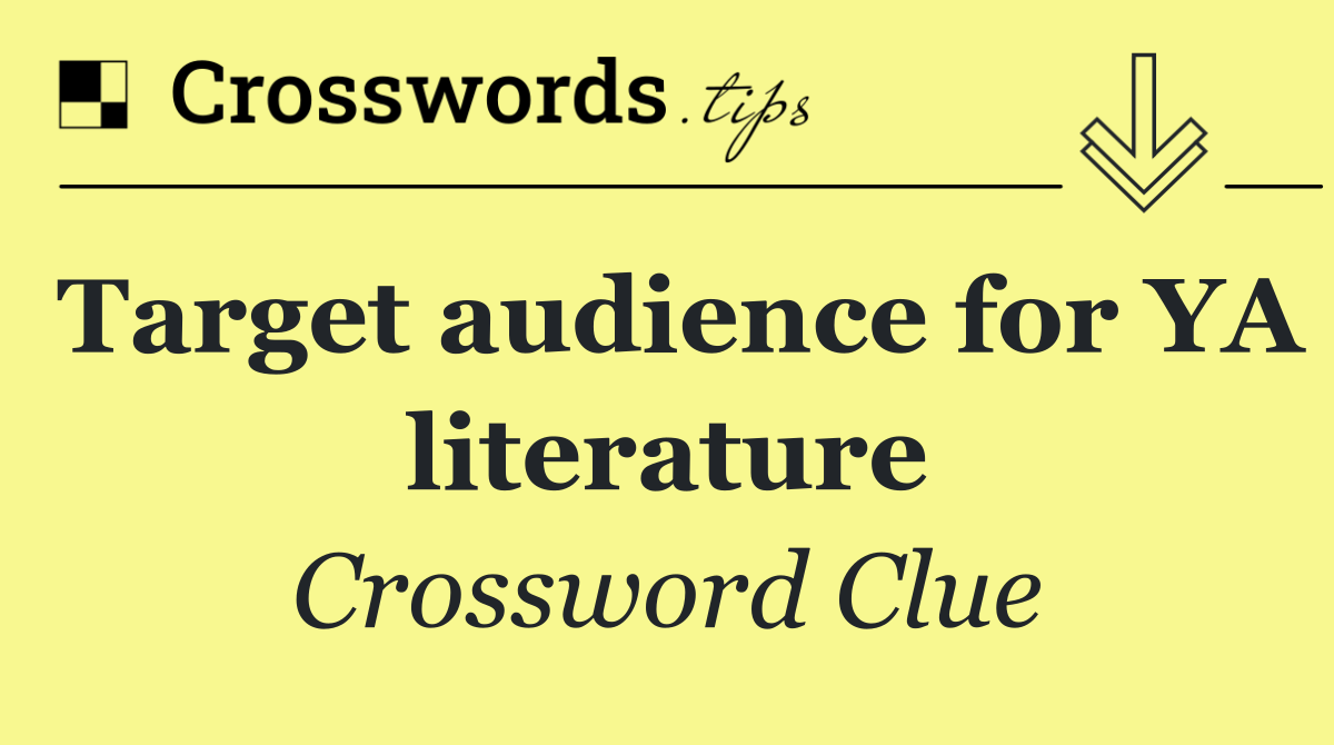 Target audience for YA literature