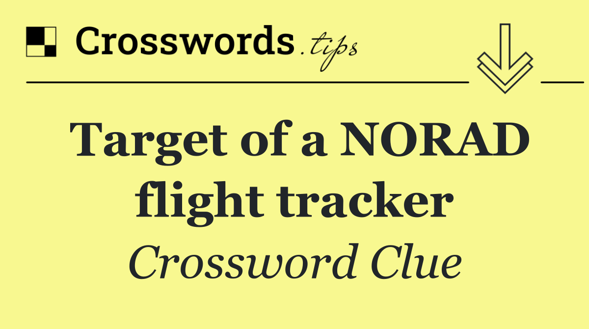 Target of a NORAD flight tracker