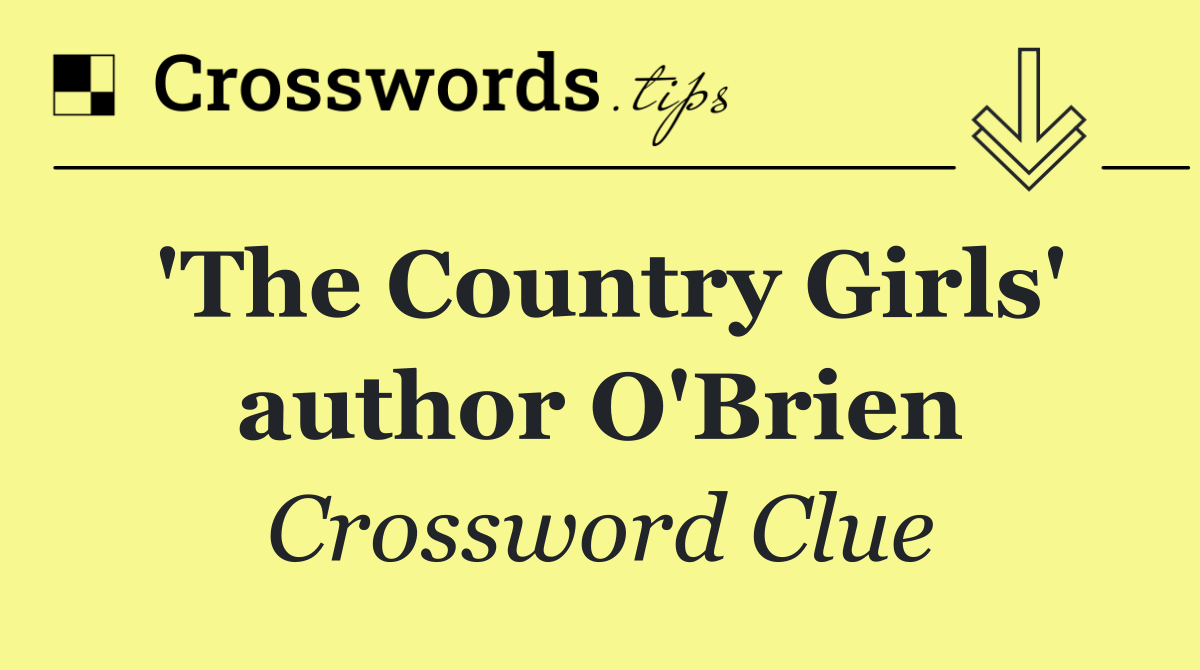 'The Country Girls' author O'Brien