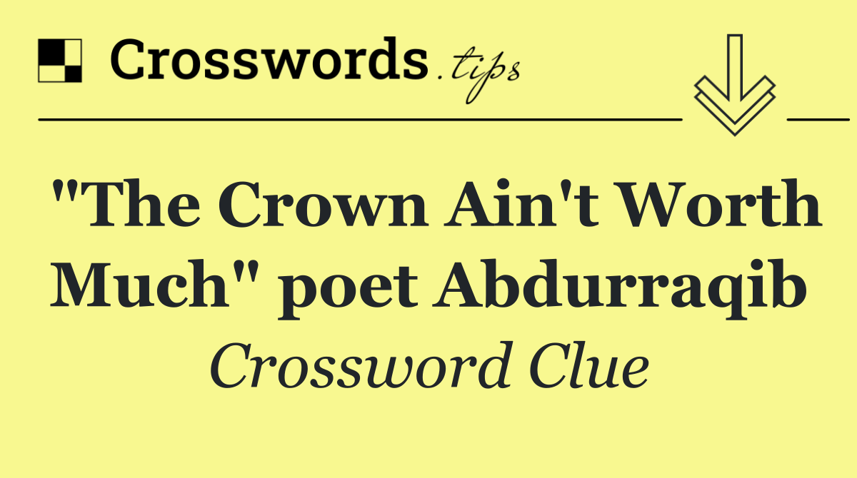"The Crown Ain't Worth Much" poet Abdurraqib