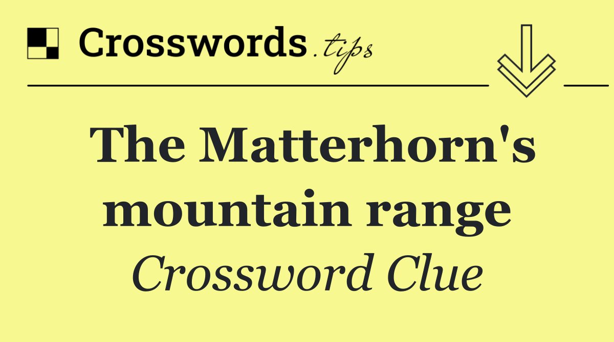 The Matterhorn's mountain range